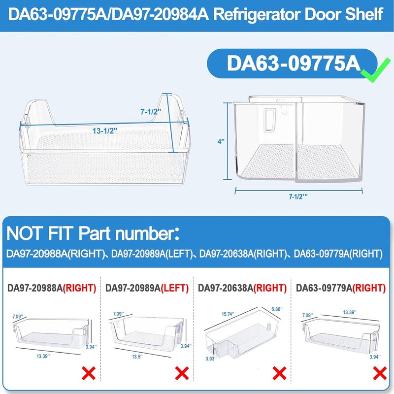Alvar [2 PACK] Upgraded Right Refrigerator Door Bin RF28T5001SR RF28T5021SR RF27T5201SR RF27T5241SR RF28T5101SR RF28T5001SG DA63-09775A DA97-20984A Door Shelf Compatible with Samsung Refrigerator Door Bin - Image 2